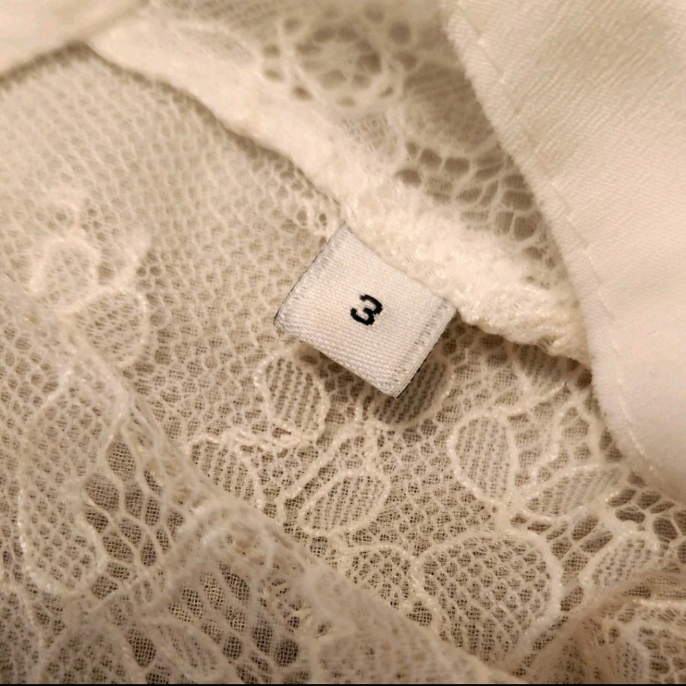 SANDRO Paris Women's Dress US Size 8 White Sheer Embroidered Floral Luxury - Picture 7 of 14